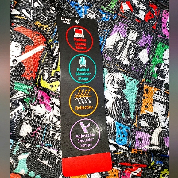 Roblox Kids Teen School Backpack 17” Character Print Black new with tags - Picture 9 of 10